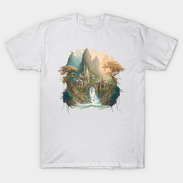 The Last Homely House - Waterfall - Fantasy T-Shirt by Fenay-Designs